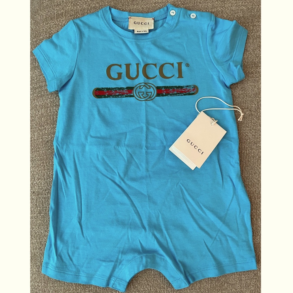 Gucci Turquoise one piece 9-12 months